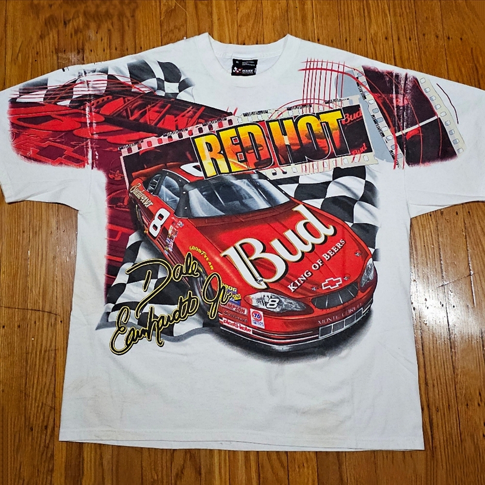 Vintage NASCAR Dale Earnhardt Jr. Red Hot Chase Authentics Racing T-Shirt